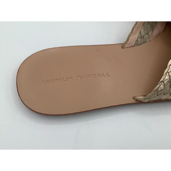 Loeffler Randall Size 9.5 Braided Gold Slides - Picture 2 of 5